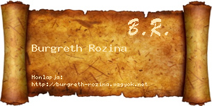 Burgreth Rozina névjegykártya